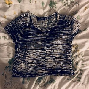 Satva Gray, Black, and White Crop Top